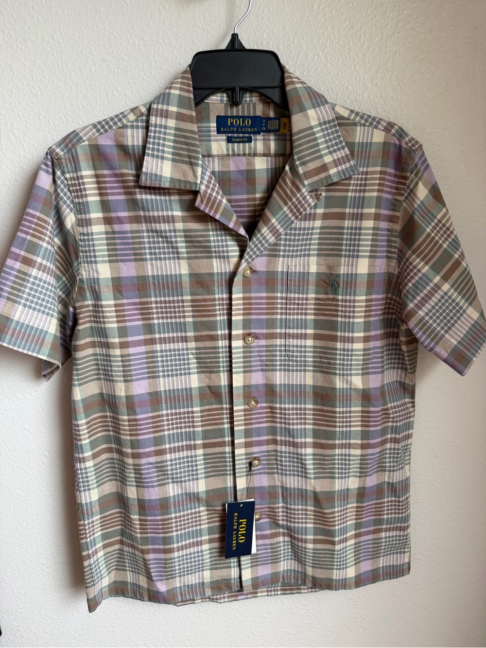 NWT POLO Ralph Lauren Plaid Oxford Camp Shirt Sz S - Picture 4 of 9